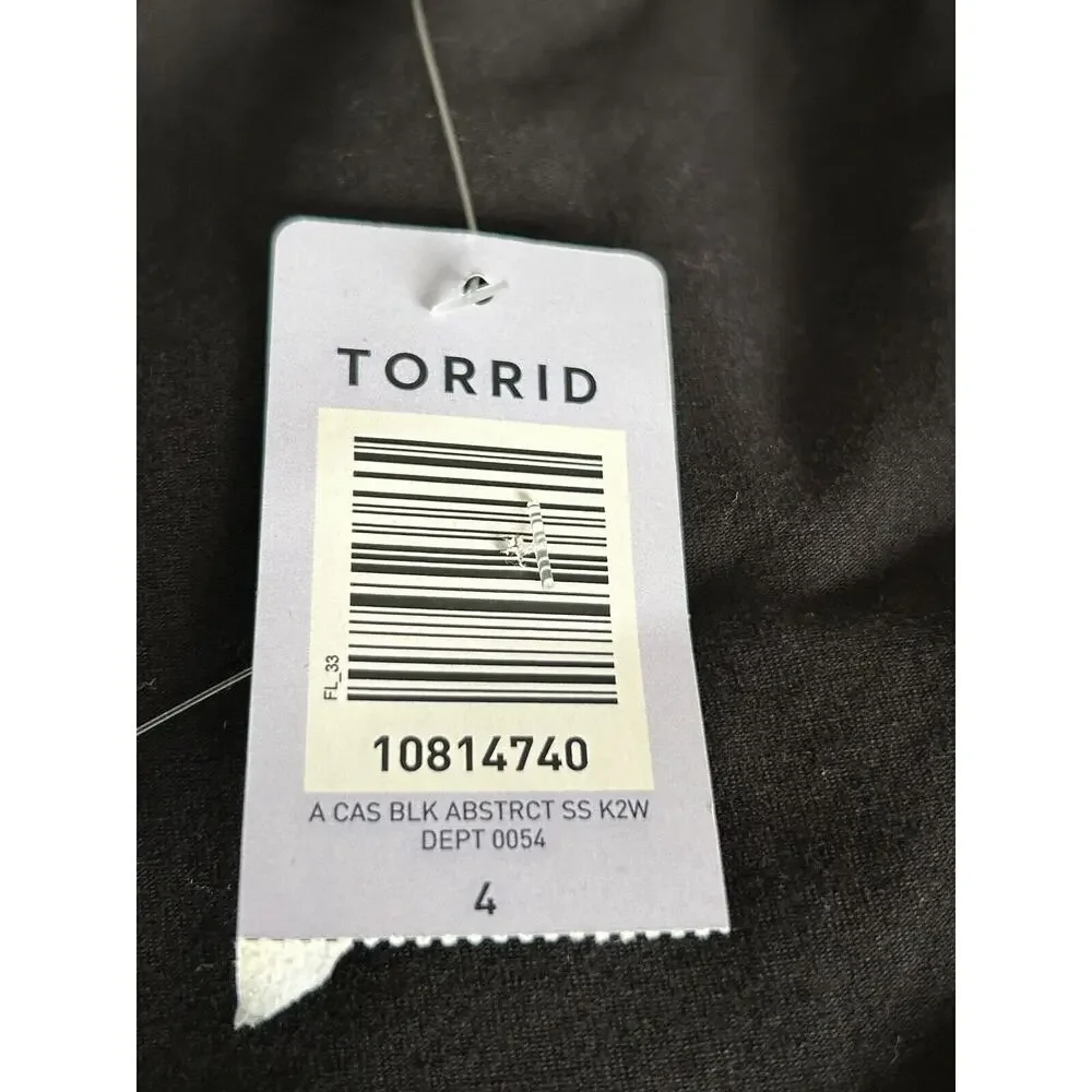 Torrid Dress Womens Size 4 Black Floral Scoop Neck Pockets Short Sleeve Pockets - Picture 12 of 16